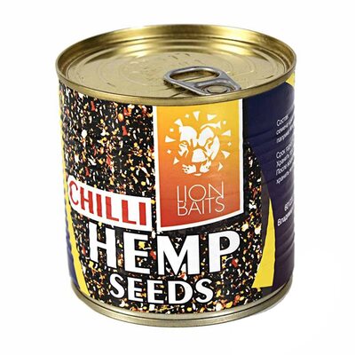 Зерновая смесь Lion Baits Hemp Seeds Chili (Семена конопли) 430 мл