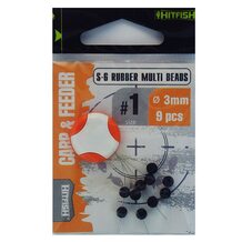 Стопор HitFish Carp&Feeder S-6 Rubber Multi Beads #1 3мм (9 шт.)