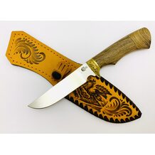Нож Пластун кованый, сталь 65Х13, литьё, рукоять из ценных пород дерева