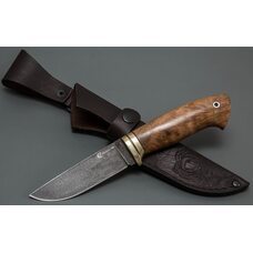 Нож Егерь кованый, XB5, ореховый кап, мельхиор Нож Егерь кованый, XB5, ореховый кап, мельхиор