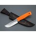 Нож Соболь 1 кованый, Х12МФ со следами ковки, Elastron оранжевый