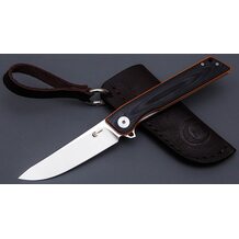 Нож Капрал (техно) кованый складной, сталь N690, рукоятка чёрно-оранжевая G10 Нож Капрал (техно) кованый складной, сталь N690, рукоятка чёрно-оранжевая G10