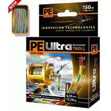 Шнур PE Ultra Troll Multicolor 150м 0.20мм 15.7кг