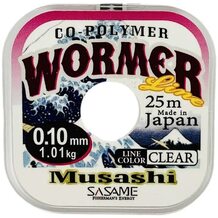 Леска Sasame Musashi Nylon Wormer 25м 0.10мм 1.01кг