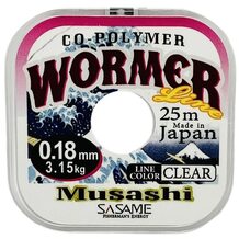 Леска Sasame Musashi Nylon Wormer 25м 0.18мм 3.15кг
