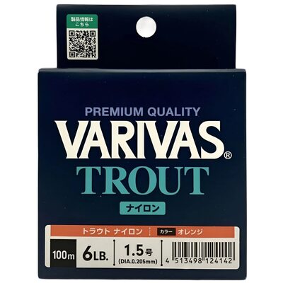 Леска Varivas Trout Nylon Orange 100м #1.5 0.205мм 6lb/2.72кг