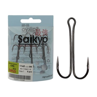 Двойник Saikyo KH-11040 Double hook Long shank #1 (6шт.)