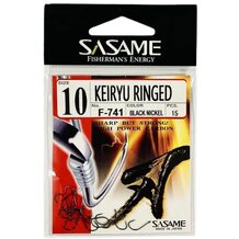 Крючок SASAME F-741 Keiryu Ringed #10 Black Nickel (15шт.)