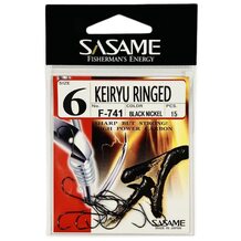 Крючок SASAME F-741 Keiryu Ringed  #6 Black Nickel (15шт.)