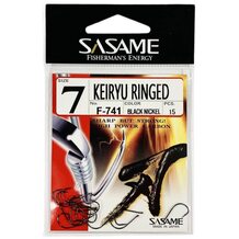 Крючок SASAME F-741 Keiryu Ringed  #7 Black Nickel (15шт.)