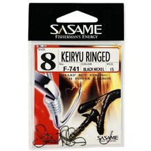 Крючок SASAME F-741 Keiryu Ringed  #8 Black Nickel (15шт.)