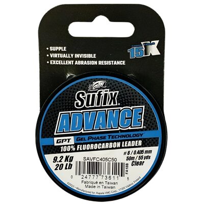 Флюорокарбон Sufix Advance Fluorocarbon 50м 0.405мм 9.2кг