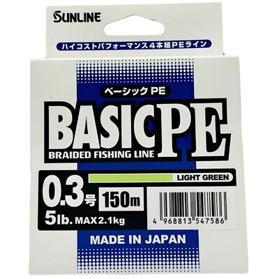 Шнур Sunlline Basic PEx4 150м light green #0.3 (0.094мм) 2.1кг
