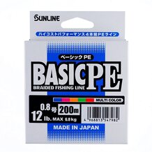 Шнур Sunlline Basic PEx4 multi color #0.8 (0.152мм) 6.0кг 200м