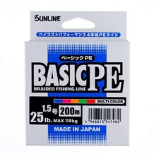 Шнур Sunlline Basic PEx4 multi color #1.5 (0.209мм) 11.0кг 200м