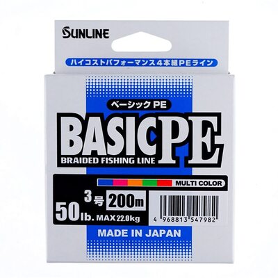Шнур Sunlline Basic PEx4 multi color #3.0 (0.285мм) 22.0кг 200м