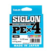 Шнур Sunlline Siglon PEx4 multi color #0.8 (0.153мм) 6.0кг 150м