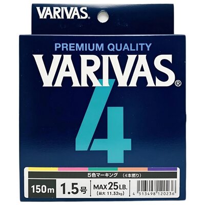 Шнур Varivas 4 Multicolor 150м #1.5 25lb/11.32кг