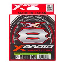 Шнур YGK X-Braid Braid Cord X8 chartreuse #0.8 (0.148мм) 7.2кг 150м