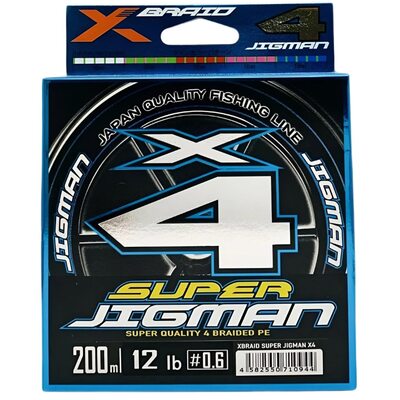 Шнур YGK X-Braid Super Jigman X4 #0.6 (0.128мм) 12Lb (5.4кг) 200м