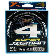 Шнур YGK X-Braid Super Jigman X4 #0.8 (0.148мм) 14Lb (6.3кг) 200м