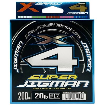 Шнур YGK X-Braid Super Jigman X4 #1.2 (0.185мм) 20Lb (9.1кг) 200м