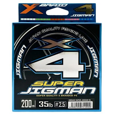 Шнур YGK X-Braid Super Jigman X4 #2.5 (0.260мм) 35Lb (15.9кг) 200м
