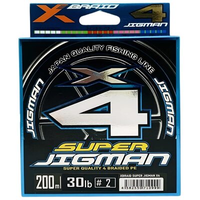 Шнур YGK X-Braid Super Jigman X4 #2.0 (0.235мм) 30Lb (13.6кг) 200м