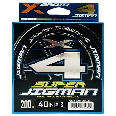 Шнур YGK X-Braid Super Jigman X4 #3.0 (0.285мм) 40Lb (18.1кг) 200м